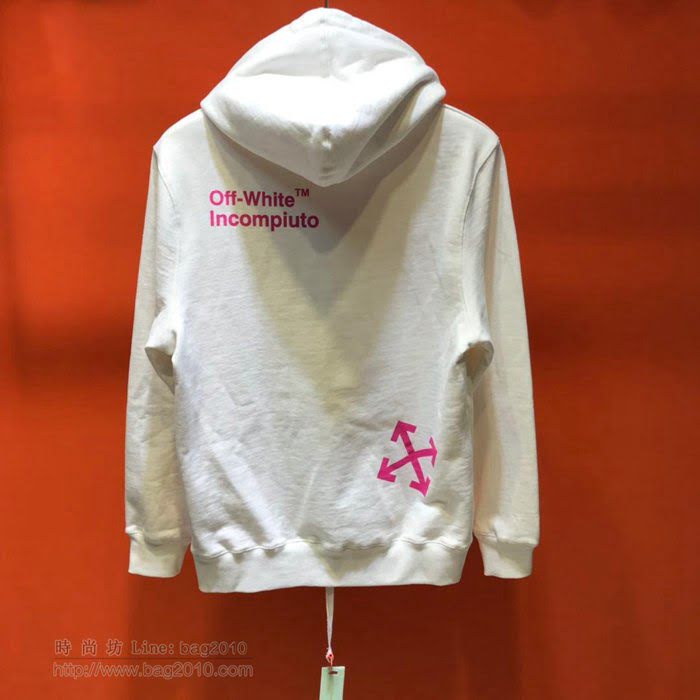 OffWhite男裝 19-20FW新款 最高品質 off男士連帽套頭白色衛衣 男士秋季最新單品  tzy2363